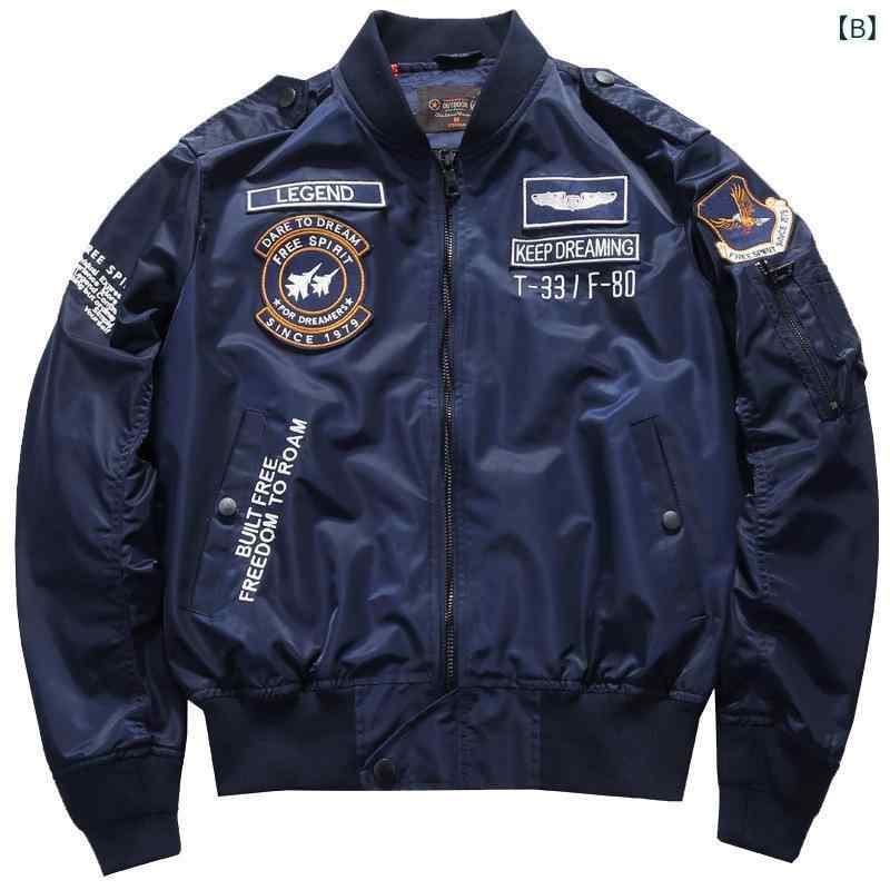 ジャケット メンズ 男性用 MA-1 フライトジャケット 春秋 ブルゾン ジャンパー 野球服 刺繍 長袖 ゆっ..
