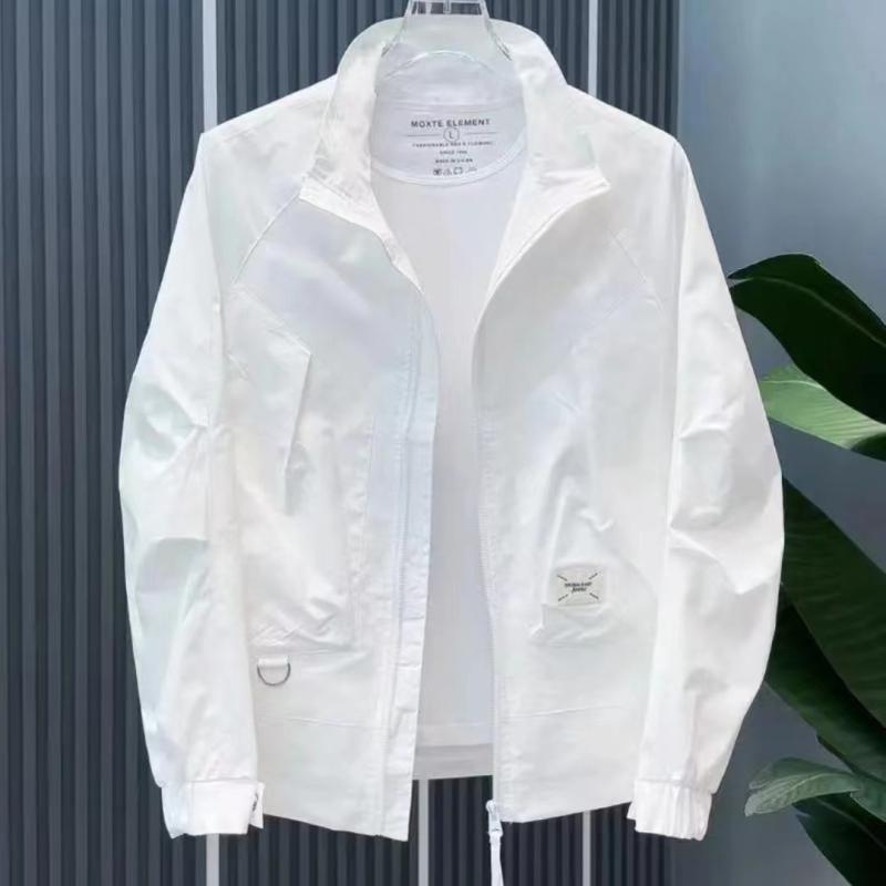 ジャケット メンズ 男性用 スタンドカラー ブルゾン 無地 長袖 接触冷感 伸縮性 通気性 アウトドア ス..