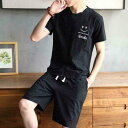 メンズ スポーツウェア セットアップ 大きいサイズ Tシャツ 短パン 上下セット ポリエステル 薄手 普段使い ルームウェア ブラック ホワイト グレー