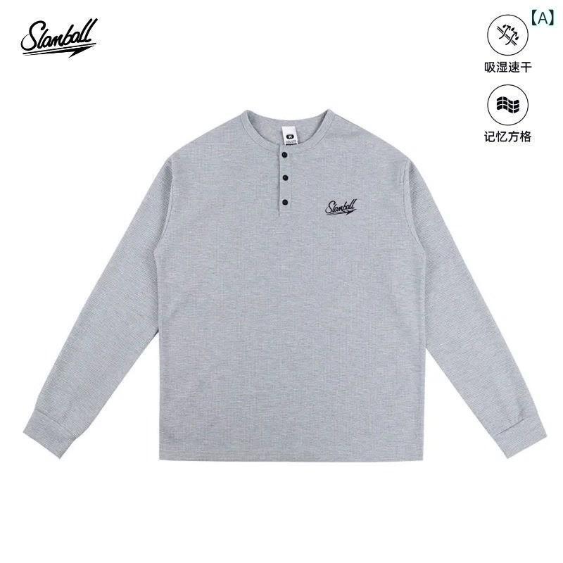 Tシャツ メンズ ヘンリーネック長袖 薄手トップス スポーツウェア 吸湿速乾 グレー ポリエステル・カテゴリ: Tシャツ・スタイル: ヒップホップ・柄: 無地・フィット: ストレート・対象: 青少年・ネックライン: クルーネック・袖丈: 長袖・フード: なし・厚さ: 薄手・素材: ポリエステル・素材混紡: 化学繊維・素材の割合: 91%-95%・シーン: スポーツ・ディテール: プリント・プリントテーマ: スポーツ・プリント技法: デジタル・カラー: グレー, ホワイト, ブラック・サイズ: M, L, XL, 2XL, 3XL・袖のタイプ: レギュラー・重量: 約 約 180g以下・機能: 吸湿発散性・対象年齢: 成人・対象性別: 男性