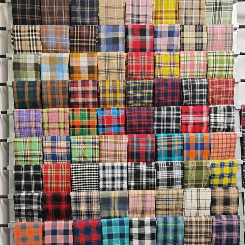 生地 布地 秋冬 格子柄 提花 磨毛 織物 ポリエステル 綿 混紡 子供服 ズボン パンツ シャツ ブラウス ..