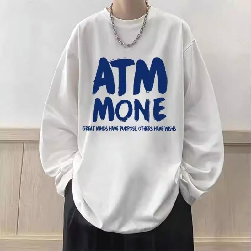 Tシャツ メンズ 春秋 薄手 接触冷感 ポリエステル トップス 長袖 ラウンドネック プリント ゆったり カ..