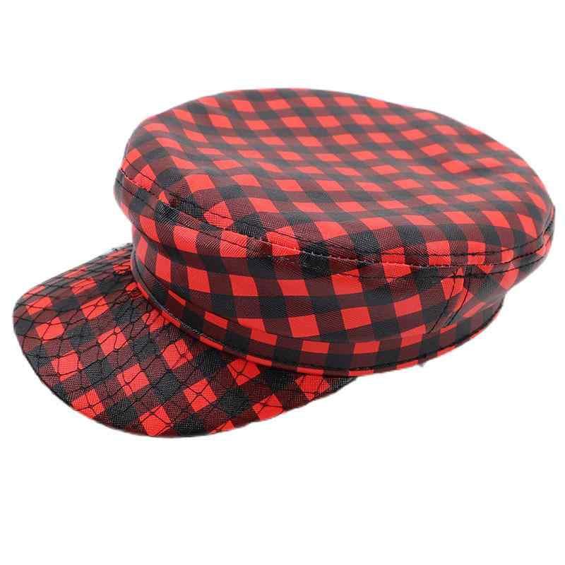キャップ 男女兼用 野球帽 チェック柄 ウール混紡 秋冬 防寒 UVカット 日よけ 小顔効果 ブラック ピンク系(x2)