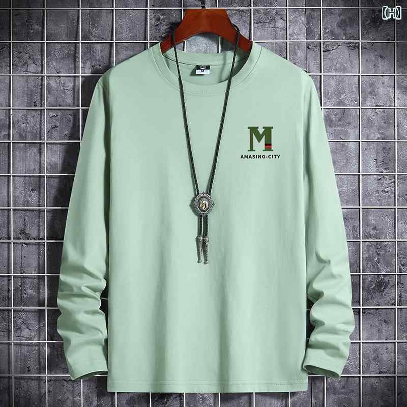 Tシャツ メンズ 長袖 春秋 カットソー ラウンドネック コットン トップス インナー カジュアル 普段使..