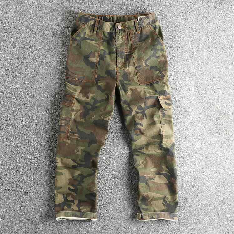 パンツ 男性用 ワークパンツ カーゴパンツ ミリタリー 迷彩柄 コットン ゆったり ストレート アメカジ ..