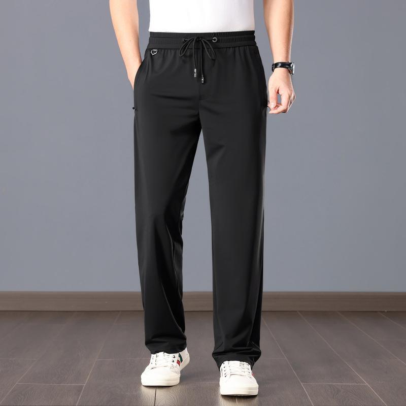 パンツ メンズ 運動パンツ ストレート テーパード イージーパンツ 薄手 接触冷感 伸縮性 耐摩耗 普段使..