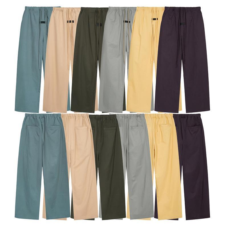 パンツ 男性用 リラックス ストレートパンツ ドローストリング ズボン コットン 無地 薄手 カジュアル ..
