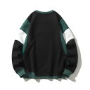 スウェット メンズ 配色 切り替え 薄手 ポリエステル 長袖 プルオーバー スエット 普段使い カジュアル