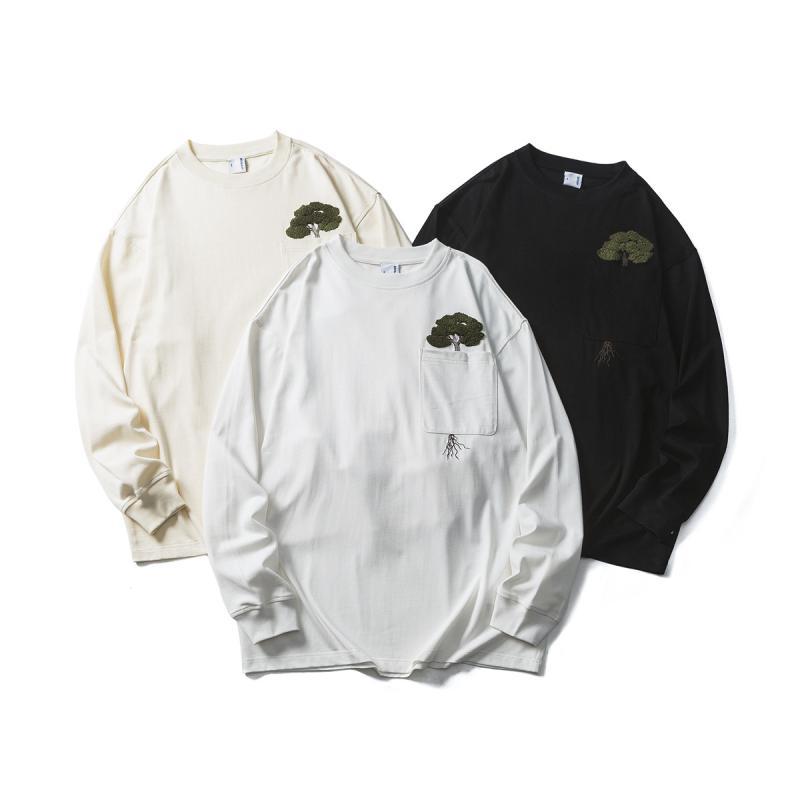 スウェット メンズ 男性用 トップス 長袖 コットン タオル刺繍 ラウンドネック プルオーバー ゆったり ..