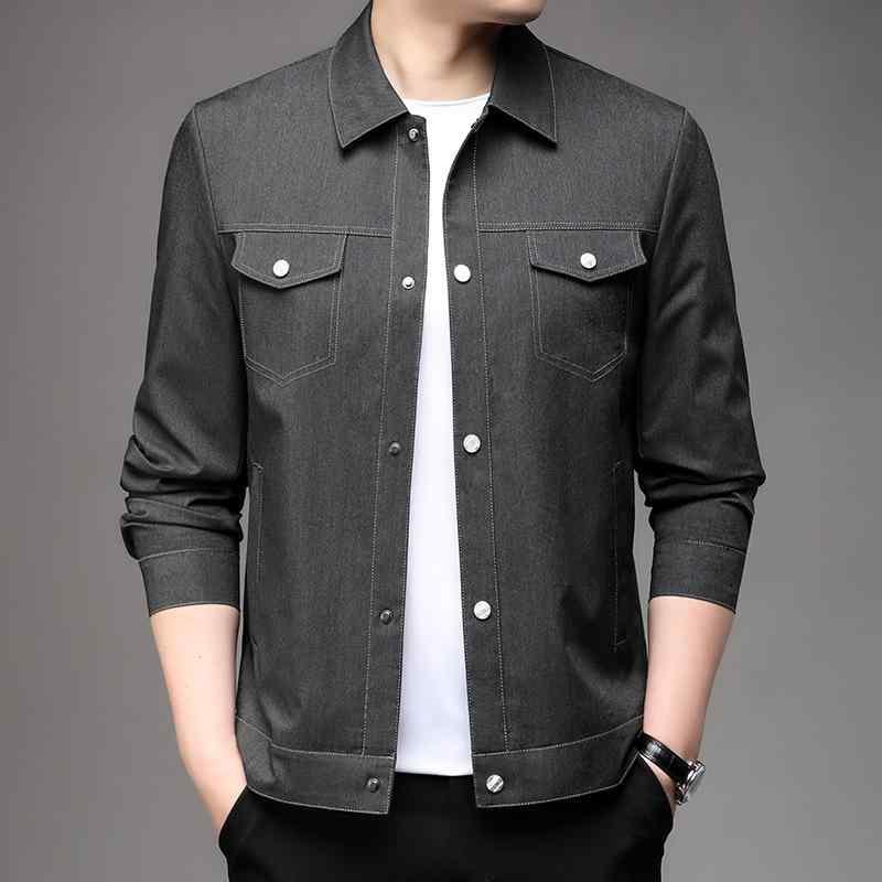 ジャケット メンズ 紳士服 春秋 アウター 襟付き カジュアル ブルゾン ミドルエイジ 普段使い ブラック..