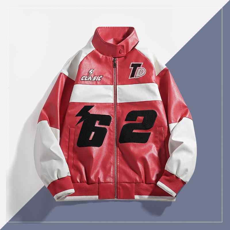 ジャケット 男性用 防水 耐摩耗 防風 PUレザー ブルゾン 秋冬 フライトジャケット ライダース バイク ブラック レッド グリーン M L XL XXL XXXL