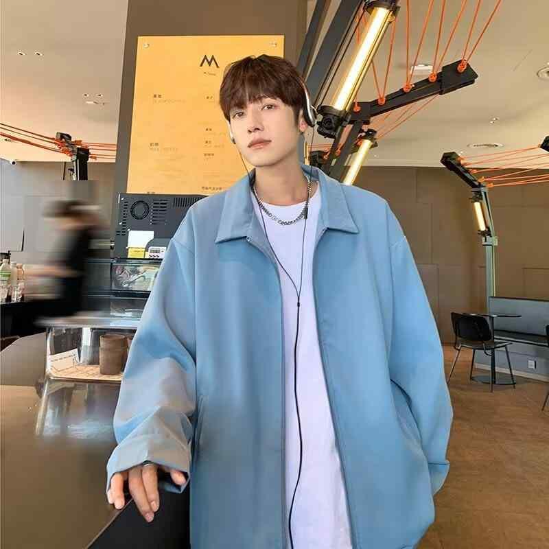 ジャケット メンズ 男性用 スタジャン ブルゾン ジャンパー 春秋冬 レトロ 襟付き 纯色 ポリエステル 耐摩耗 長袖 黒 ブラック 青 ブルー 緑 グリーン M L XL 2XL 3XL 4XL