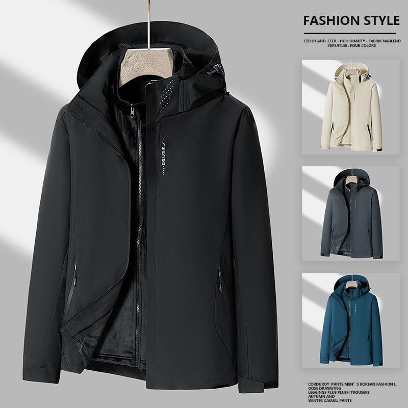 マウンテンパーカー メンズ 防寒着 秋冬 防風 防水 登山 ジャケット アウター 男性用 取り外し可能 3way ブラック グレー ホワイト 撥水