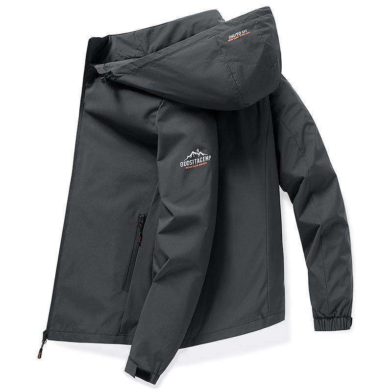 ジャケット メンズ 春秋 ワークジャケット ブルゾン ジャンパー 薄手 撥水 多ポケット スタンドカラー フード付き ポリエステル ブラック グレー カーキ グリーン・商品カテゴリ: ジャケット・・対象年齢: 18-24歳・襟の形: スタンドカラー・フィット: レギュラー・前立て: ジッパー・フード: あり・厚さ: 薄手・柄: 無地・対象: 大人・生地: 化繊混紡・主素材: ポリエステル・主素材の含有量: ・裏地: ポリエステル・裏地の含有量: ・適用場所: カジュアル・ディテール: 多ポケット・裾のデザイン: ストレートヘム・着丈: 標準・ポケット: 立体パッチポケット・着用方法: アウター・袖丈: 長袖・色: ブラック, ダークグレー, カーキ, ライトグリーン・サイズ: M, L, XL, 2XL, 3XL, 4XL, 5XL・袖のタイプ: レギュラー袖・対象性別: 男性・素材機能: 防水