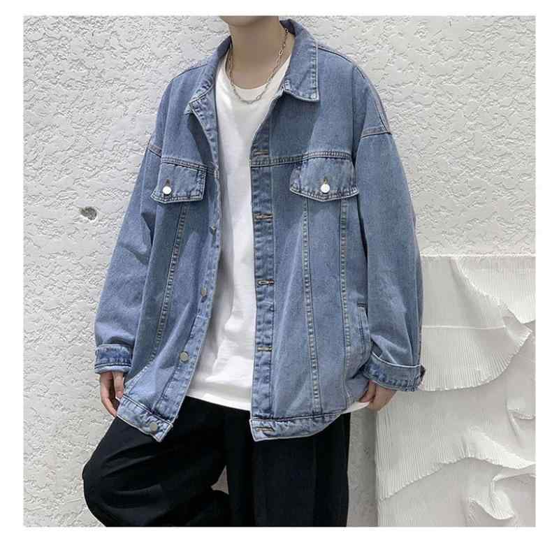 ジャケット メンズ Gジャン デニム 春秋 ブルゾン ゆったり 無地 韓国 カジュアル ライトブルー ブラック インディゴ(x2)