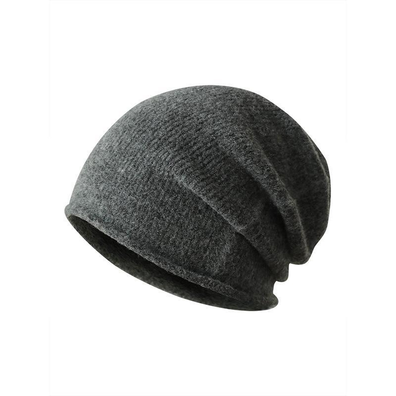 ニット帽 メンズ レディース 防寒 ビーニー 暖かい 混 浅め 秋冬 黒 ブラック グレー オートミール(x2)