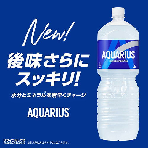 クリックルプラス楽天市場店の【 特別価格 】【 送料無料 】 アクエリアス 2000ml 6本×2箱 (計12本) スポーツドリンク スポーツ飲料 大容量 2l 2リットル aquarius まとめ買い コカコーラ｜アングル3