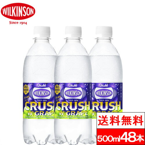 【送料無料】ウィルキンソン タンサン クラッシュダブルグレープ 500ml 送料無料 48本 無糖炭酸水 ぶどう グレープ wilkinson 炭酸 無糖 強炭酸水 アサヒ飲料 炭酸 ソーダ SODA スパークリングウォーター