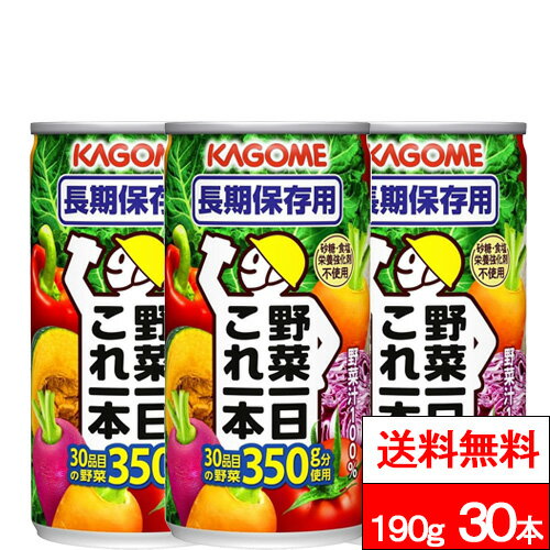 【 送料無料 】カゴメ 野菜一日これ一本（長期保存用）190g 缶 30本 防災食 長期保存 野菜ジ ...