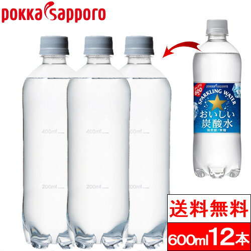 【全国配送対応】【送料無料】【1ケース】 ポッカサッポロ おいしい炭酸水 ラベルレス 600ml 12本 強炭酸 無糖 スパークリングウォーター 強炭酸水 ソーダ水 炭酸飲料 スパークリング 国産 無糖炭酸水 炭酸 ケース まとめ買い 無糖炭酸 箱買いのサムネイル