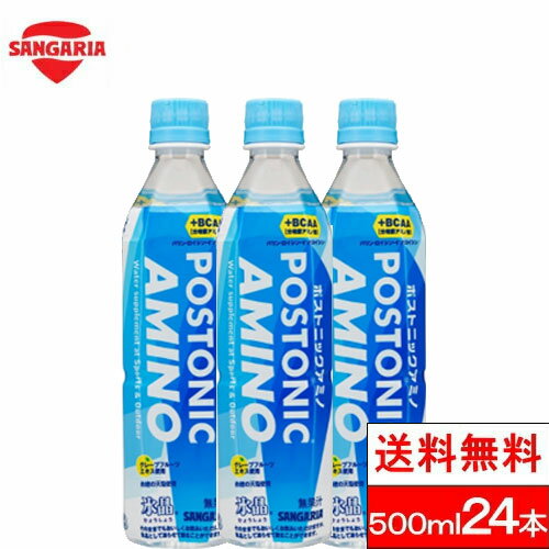 【 送料無料 】【 1ケース 】 サンガリア 氷晶ポストニックアミノ 500ml 24本 スポーツドリンク スポーツ 熱中症対策 水分補給