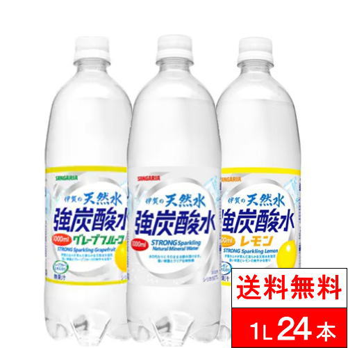 【送料無料】 強炭酸 伊賀の天然水 強炭酸水 選べる強炭酸水 炭酸水 1000ml 送料無料 24本 伊賀の強炭酸水 サンガリア 炭酸水 ペットボトル スパークリングウォーター まとめ買い 天然炭酸水 炭酸ソーダ スパークリング ソーダ水 1リットル