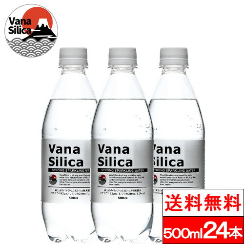 【期間限定ポイントUP】【365日出荷】【送料無料】【1ケース】 VanaSilica（バナシリカ）富士山の バナジウム＆シリカ 炭酸水 500ml 24本 送料無料 バナシリカ 富士山 天然水 シリカ水 ミネラル バナジウム水 炭酸 スパークリングウォーター 強炭酸水