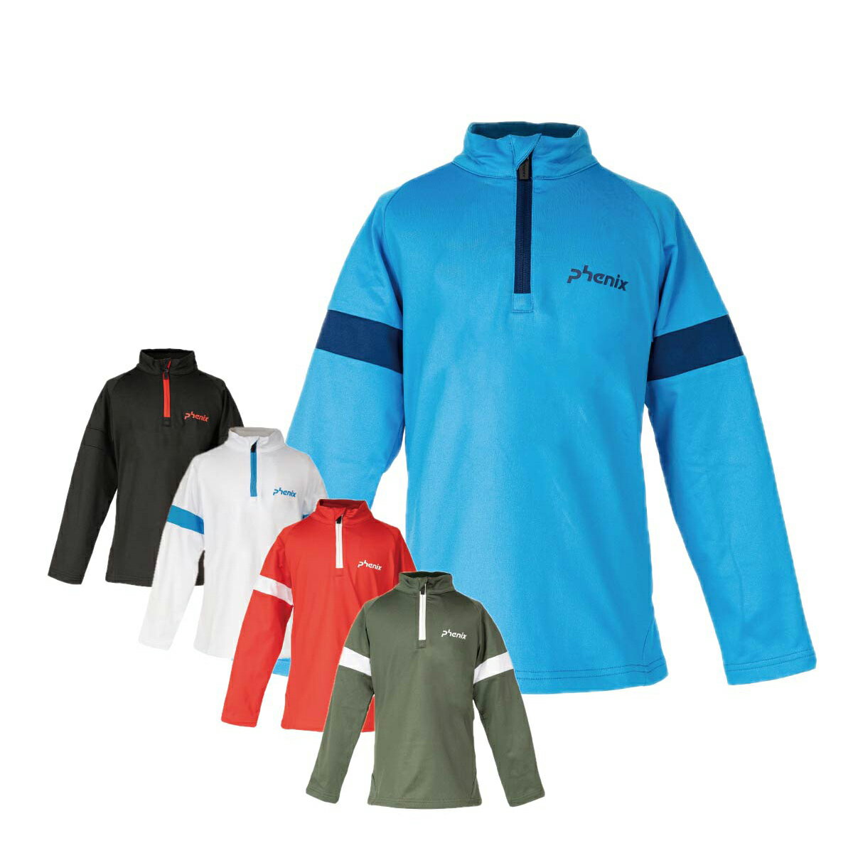 フェニックス スキーウェア PHENIX アンダーシャツ キッズ ジュニア 2025 ESB24LS80 / Sleeve Line Junior 1/2 Zip Tee