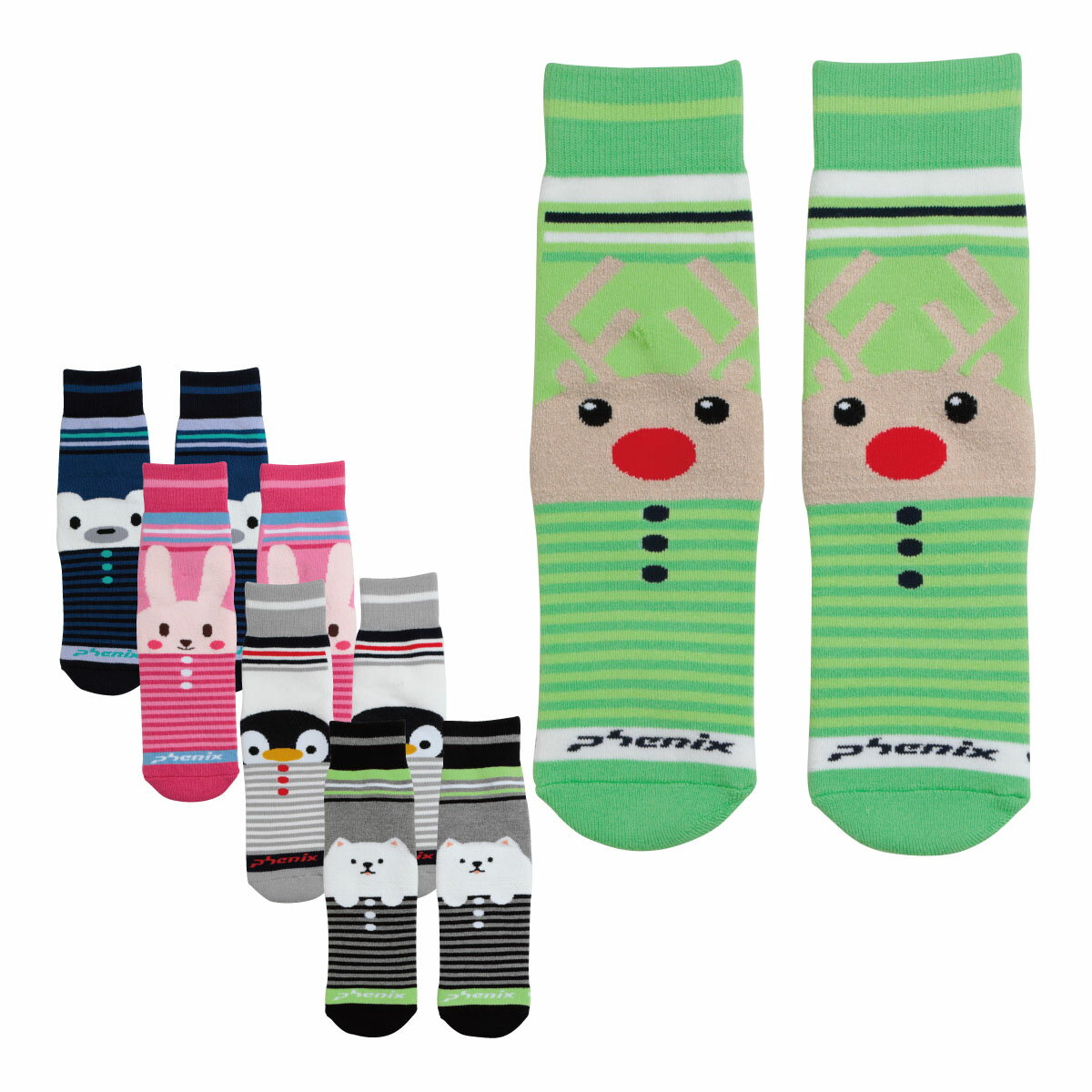 PHENIX フェニックス スキー ソックス 靴下 キッズ ジュニア 2024 ESB23SO84 / Character Tube Socks 2023-2024