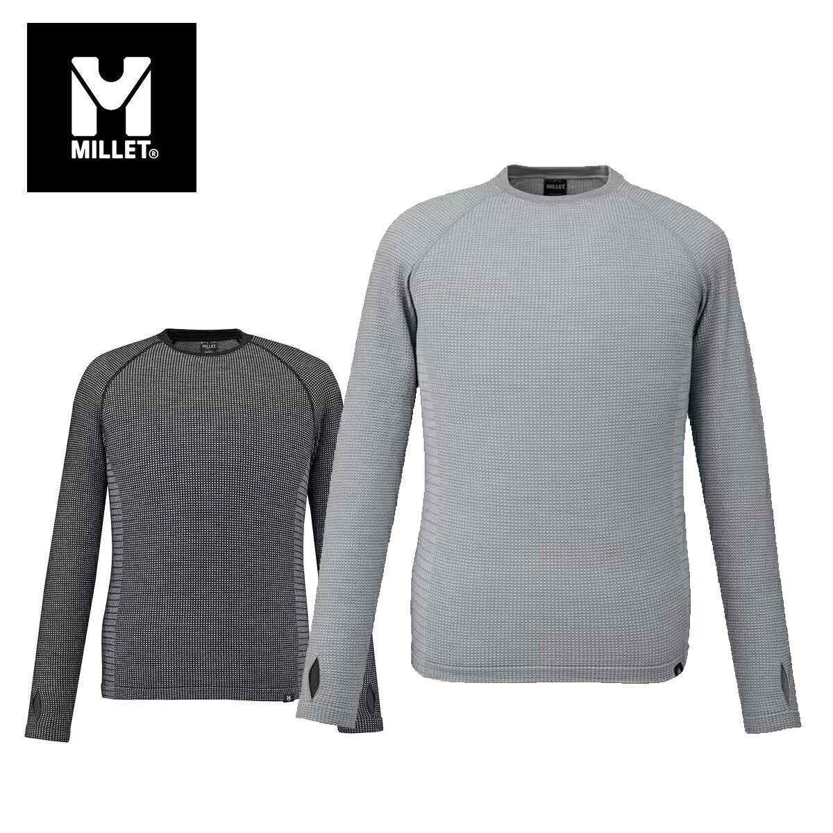 MILLETミレーメンズアンダーウェア■MIV01905WAFFLEWOOLCRWMワッフルウールクルーエム素材ワッフルウールウール70％ナイロン26％ポリウレタン4％18.5μメリノウール重量・サイズ重量：192gサイズ：XS/S，M/L装備・汎用性のあるクルースタイル・18.5マイクロメートルの極細メリノウールを70％配合・ウールの優れた調湿性、保温性と、天然の抗菌効果・伸縮性に優れ、軽量で保温性のあるワッフルのニット組織・袖口にサムホールCOLOR・N0247/BLACK-NOIR・N4809/HEATHERGREY※メーカー企画書の情報で商品登録を行っております。予告なしに商品名と仕様変更される場合がございます。