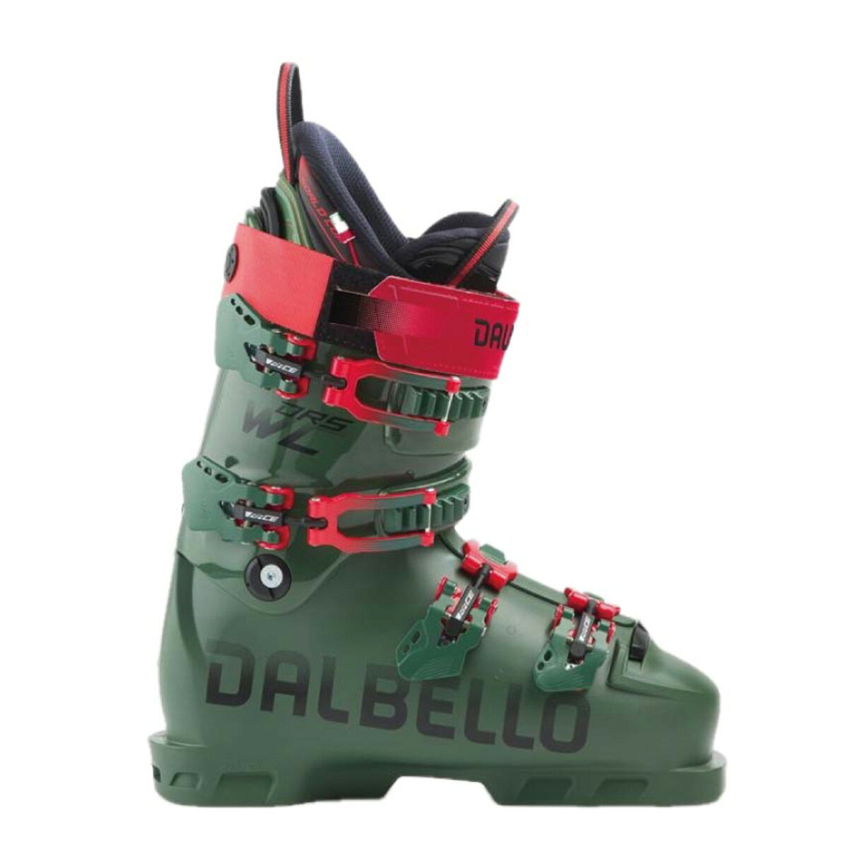 DALBELLO ダルベロ スキーブーツ■DRS WC XS DRS ワールドカップ XS・フレックス（硬さ）：105・ラスト（幅）：92mmCOLOR・ディープグリーン×ディープグリーンSIZE・22.5 - 26.5cm（1cm毎）重量（片足）・2330 g・シェル素材：レースポリウレタン・カフ素材：レースポリウレタン・インナー：DB コンプ WC・ストラップ：バックルストラップ 50 mm・バックル： D5・原産国：イタリア製※メーカー企画書の情報で商品登録を行っております。予告なしに商品名と仕様変更される場合がございます。
