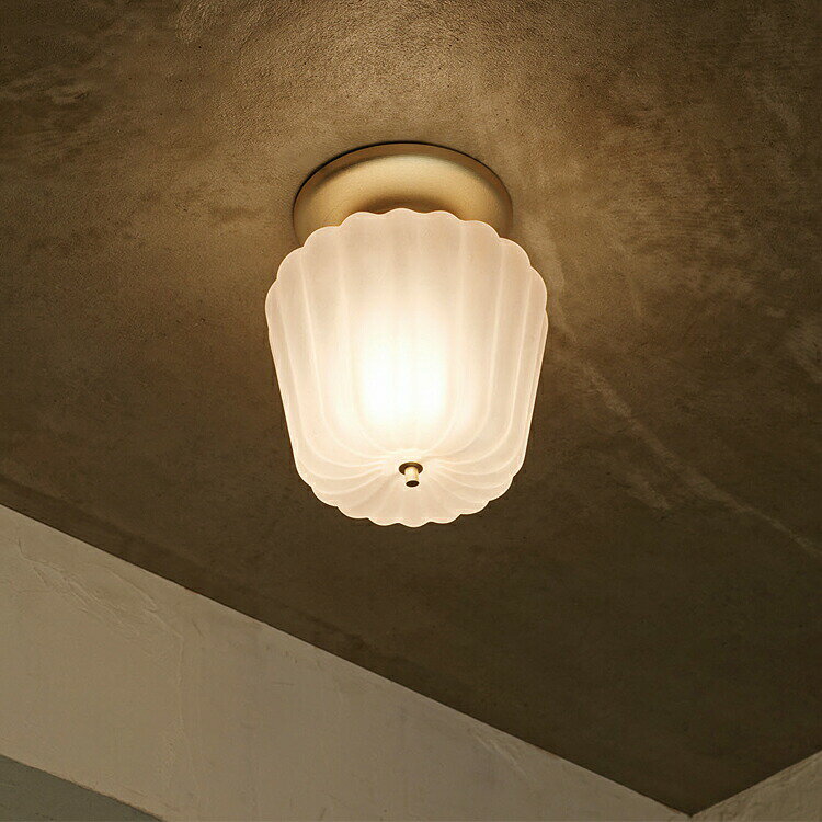 Rakuten - シーリングライト 1灯 Nuage ニュアージュ インターフォルム INTERFORM 1灯 天井 照明 ライト LED インテリア シンプル LT-4439 アンティーク モダン ビンテージ カヌレ カフェ レトロ 北欧 玄関 照明器具 おしゃれ コンパクト 小型 40W E17