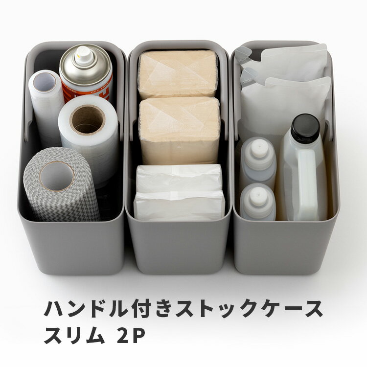 ハンドル付きストックケース スリム 2P LBK-53x2P ライクイット like-it 収納ケース 2個セット 抗菌 キッチンストッカー 取っ手付き シンク下収納 シンク下 引き出し 収納ボックス 収納 整理 日本製 おしゃれ シンプル カラーボックス 収納ケース かわいい