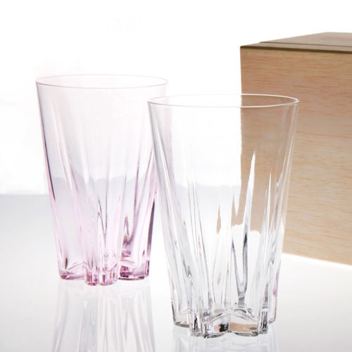 桐箱入り SAKURASAKU glass タンブラー［サクラサクグラス］ペアセット 【グラス ぐいのみ 坪井 浩尚 ..