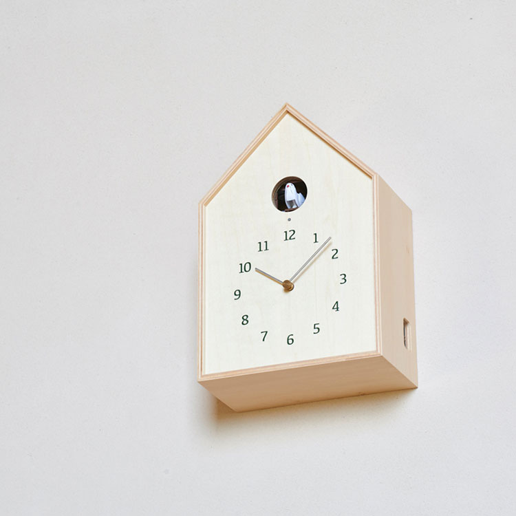 壁掛けフック特典有★鳩時計 掛け時計 置き時計 バードハウスクロック Birdhouse Clock NY16-12 Lemnos[レムノス］【壁掛け時計 はと時計 ハト時計 ライトセンサー カッコー時計 白 ホワイト かわいい おしゃれ 結婚祝い 誕生日プレゼント 新築祝い 敬老の日 実用的 掛時計】