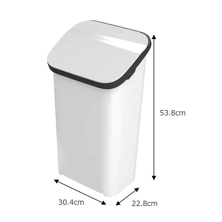 ごみ箱 スラント 20L【ダストボックス 北欧 インテリア おしゃれ ふた付き フタ 蓋 フラップ式 分別 スリム ホワイト 白 ブラック 黒 木目 20 20リットル リビング ダイニング キッチン カフェ シンプル スタイリッシュ かわいい カウンター 男前】 フェミニン [2]