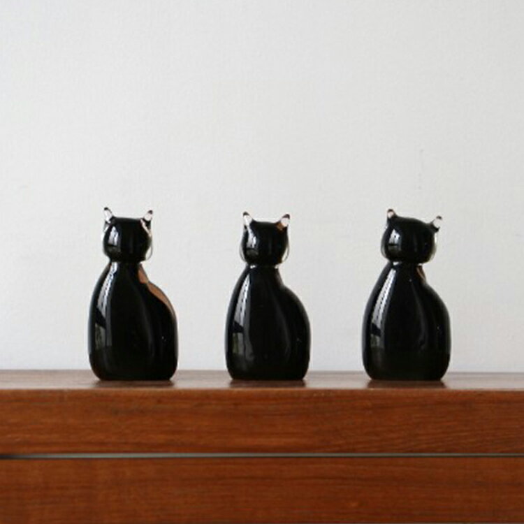 樂天商城 - DETAIL ( ディテール ) Glass Objet Cat グラス オブジェ キャット 猫 ガラスオブジェ 置物 シンプル 可愛い ハンドメイド 手のひらサイズ ガラス ホワイト ブラック でぃてーる