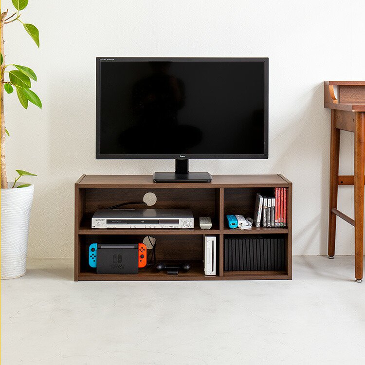 Rakuten - 【メーカー直送品】イジボ テレビラック 幅89cm【ezbo テレビ台 TV台 AVボード TVラック 工具不要 ネジなし 組立簡単 簡単組立 時短家具 カラーボックス モジュールボックス ラック 本棚 木製 棚 コンパクト 収納家具 収納ボックス フリーラック】