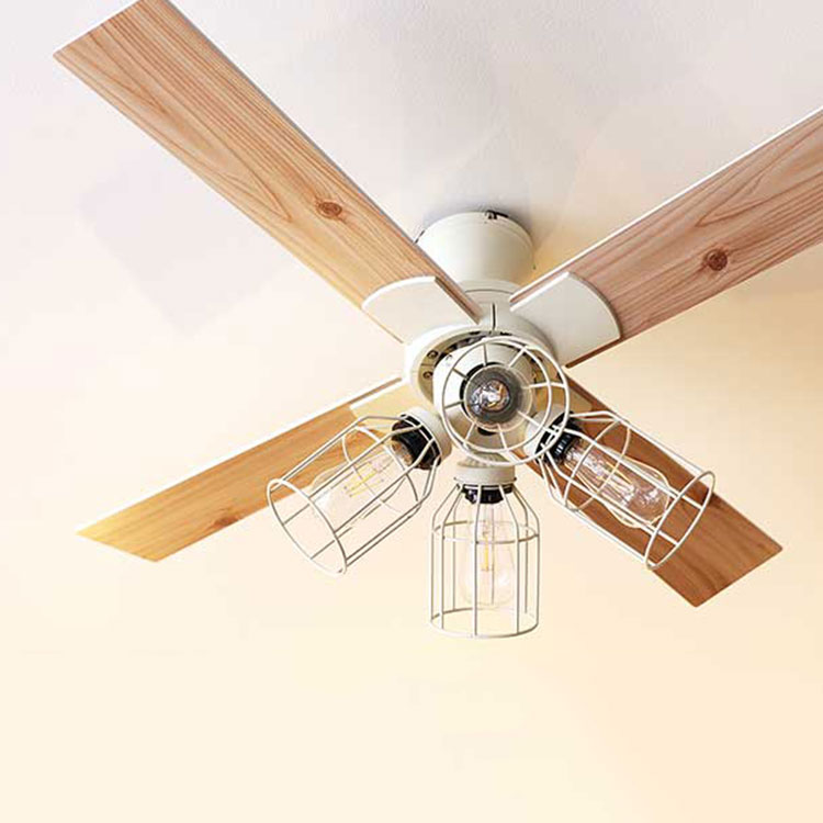 ジャヴァロエルフ シーリングファン フィラメントLED電球付【シーリングファンライト 4灯 6畳ledリモコン付き ファン 間接照明 木目調 照明器具 天井照明 直付け 吹き抜け シーリングライト 照明 おしゃれ照明 リビング用 居間用 インテリア 電気 涼しい 子供部屋 JE-CF003】