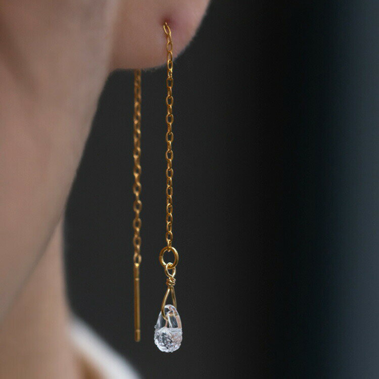 HARIO LWF ピアス フローズンウォーター HAW-FW-002P【ハリオランプワークファクトリー ジュエリー アクセサリー ガラス 硝子 レディース レディースジュエリー シンプル おしゃれ かわいい 女性 ギフト 実用 記念日 誕生日 バレンタイン プレゼント】