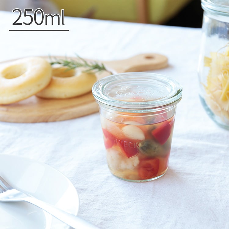 Rakuten - キャニスター WECK ウェック モールドシェイプ 250ml【保存 容器 保存容器 ガラス ガラス容器 調味料 小物入れ 小分け ガラス瓶 シンプル キッチン収納 キッチン 台所 テイスト かわいい 可愛い 北欧 インテリア雑貨 おしゃれ ギフト 女性 引っ越し祝い】