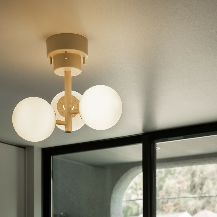 樂天商城 - シーリングライト 3灯 TINY GLASS CEILING LIGHT 3 タイニーガラス LED対応 ガラスシェード リビング ダイニング 子供部屋 6畳 モダン ナチュラル 北欧 ペールトーン ホワイト ブラック グレージュ クリア アンバー 薄型 おしゃれ 照明 シーリングライト