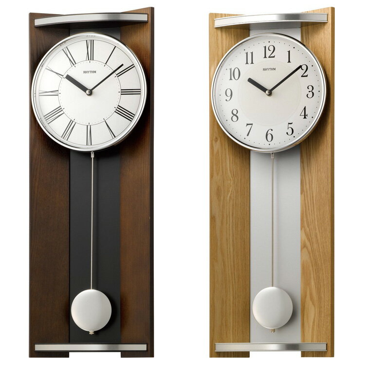写真付きレビュー 壁掛けフック特典有 振り子時計 リズム時計 モダンライフ M05 4mpa05rh06 4mpa05rh07 掛け時計 掛時計 壁掛け時計 おしゃれ 壁掛け シンプル モダン 和モダン レトロ 木製 木 ラグジュアリー シチズン Citizen 北欧 テイスト ウォールクロック 壁時計
