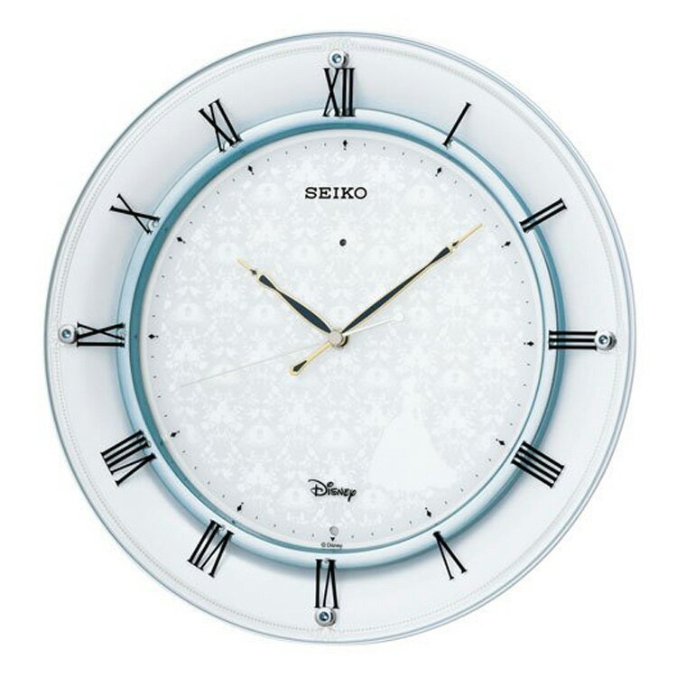 壁掛けフック特典有★電波時計 大人ディズニー シンデレラ セイコー[SEIKO] FS503W【ディズニー 掛け時計 時計 壁掛け時計 おしゃれ 電波 壁掛け 姫 姫系 キャラクター エレガント 壁掛け電波時計 かわいい 可愛い 上品 ウォールクロック 壁時計 新生活 結婚祝い 新築祝い】