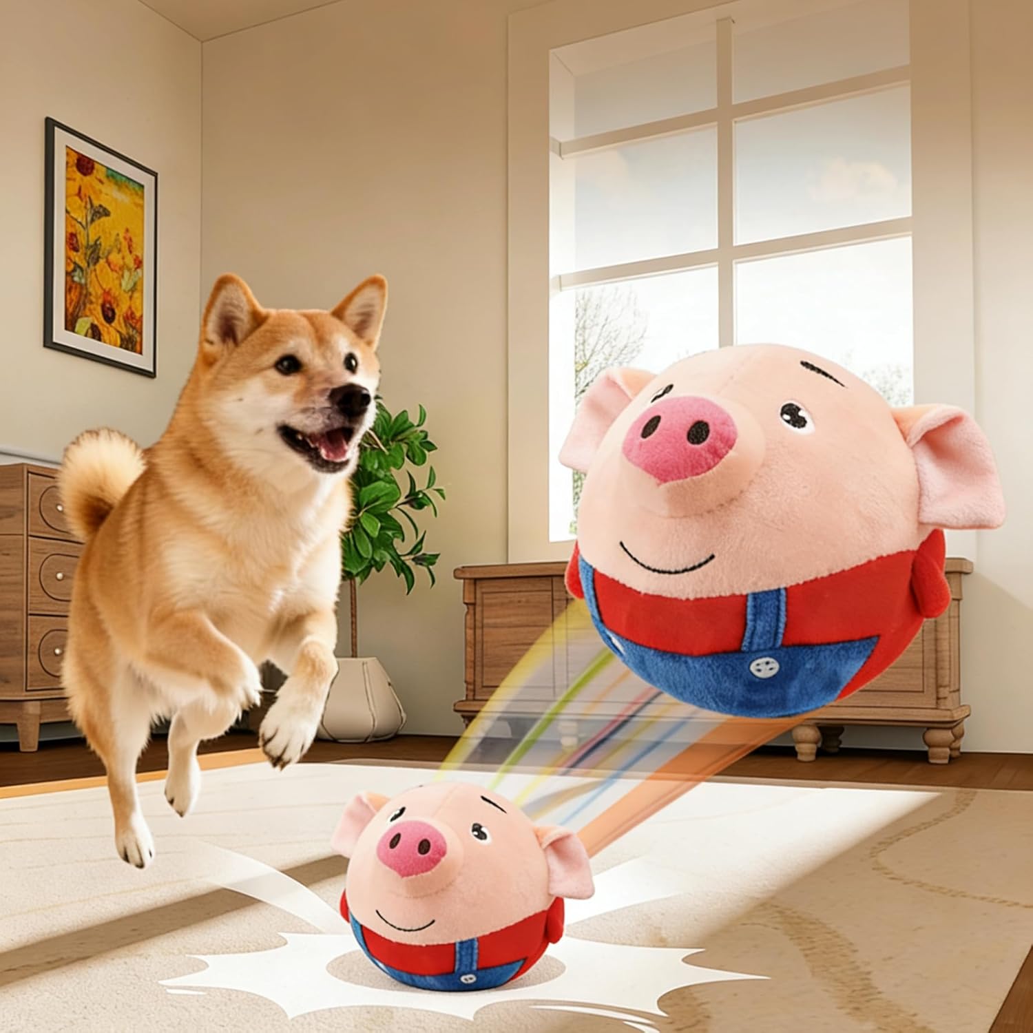 ペットトイ自動で動く犬用ボールおも...