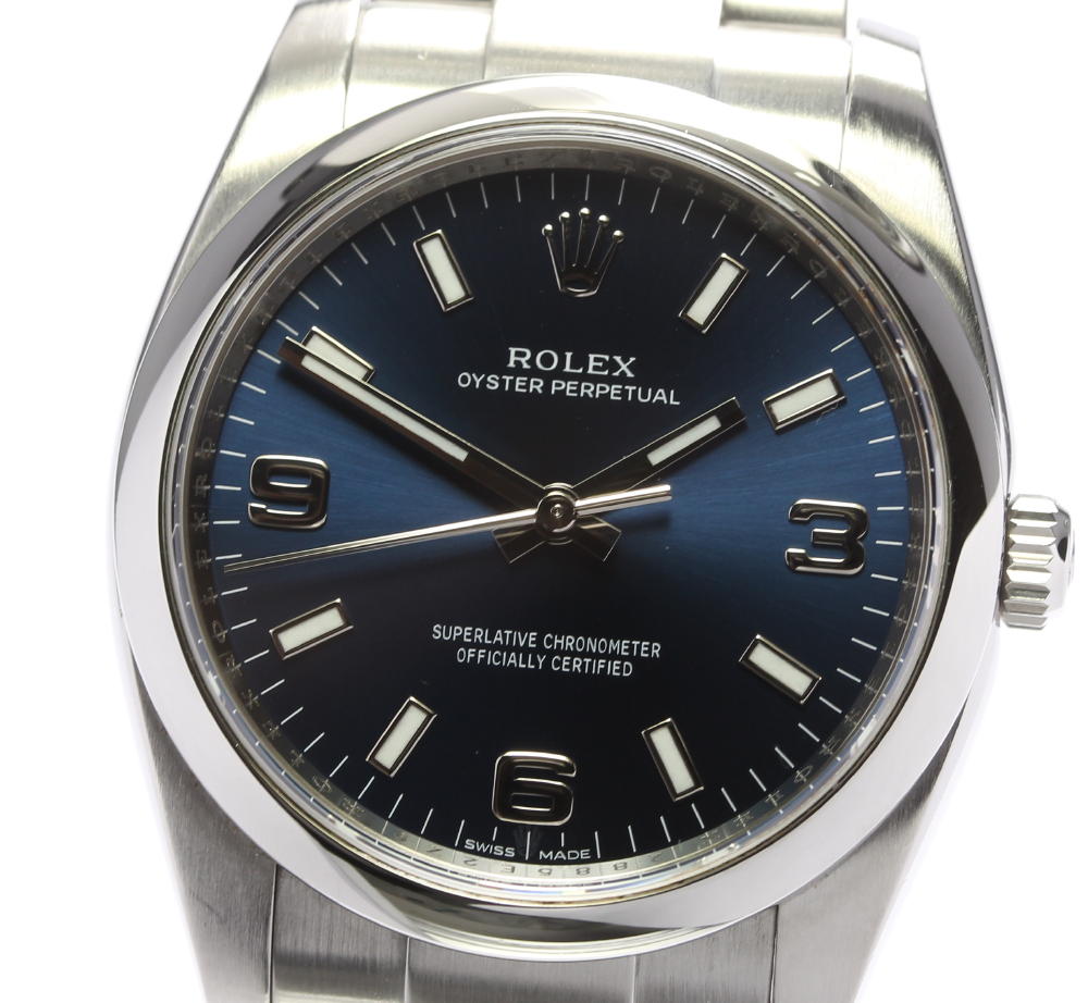☆良品【ROLEX】ロレックス オイスターパーペチュアル 114200 青文字盤 ランダム 自動巻き ...