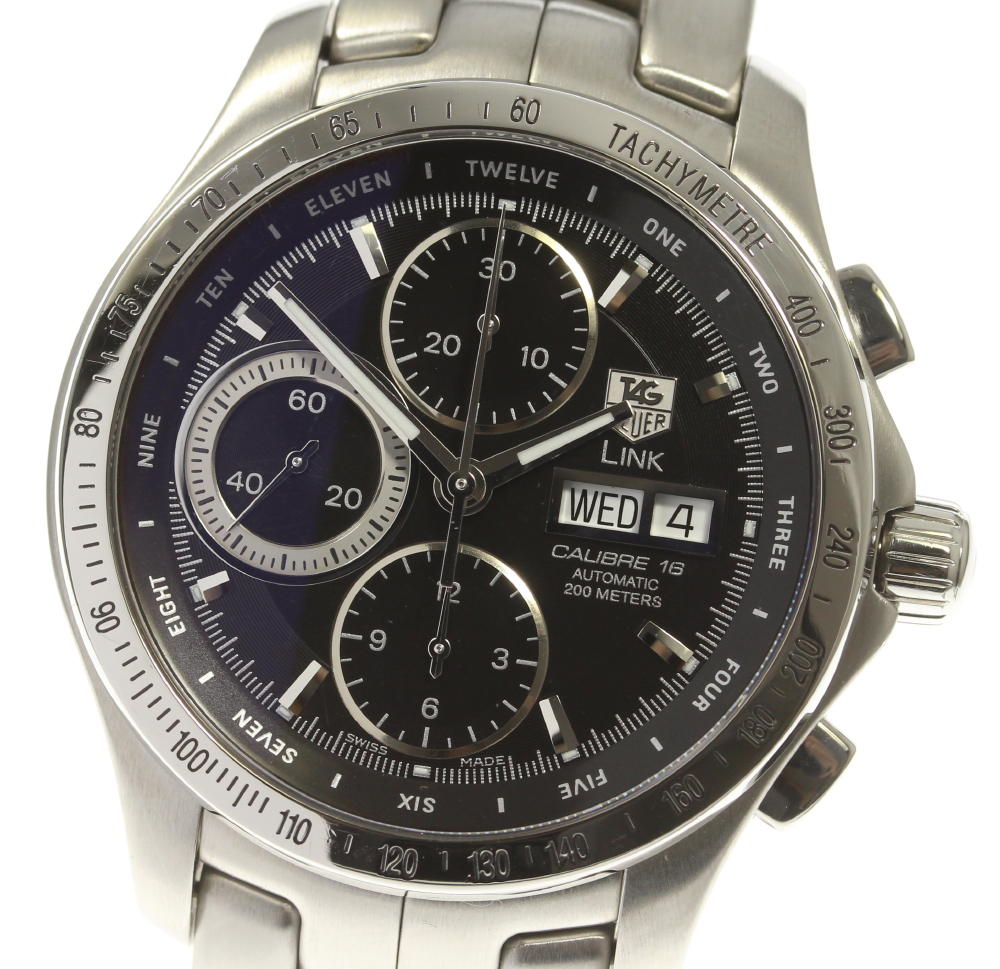 ☆良品【TAG HEUER】タグホイヤー リンク デイデイト クロノグラフ CJF211A.BA05 ...