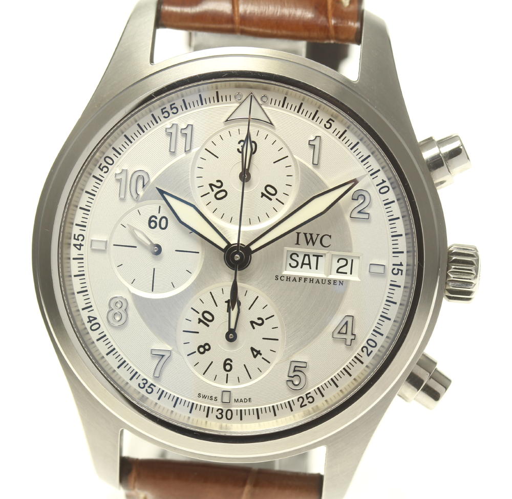 ☆良品【IWC SCHAFFHAUSEN】IWC スピットファイア クロノグラフ デイデイト IW3 ...