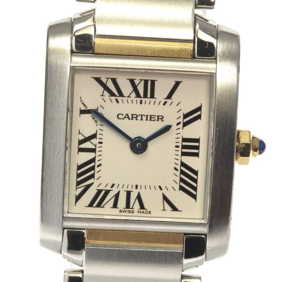 【CARTIER】カルティエ タンクフランセーズSM コンビ W51007Q4 クォーツ レディース ...