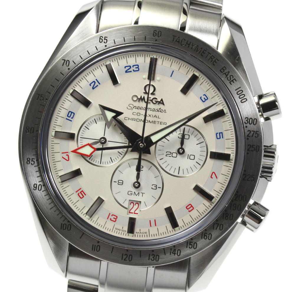 ☆極美品【OMEGA】オメガ スピードマスター ブロードアロー クロノグラフ デイト GMT 3581.30 自動巻き メンズ【中古】